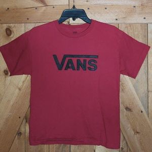 Vans Boys Size Large Tshirt Red & Black